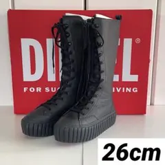 DIESEL レディース カウレザー レースアップブーツ