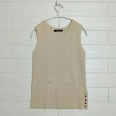 ketty ケティ サイド金ボタン リブサマーニット ノースリーブ ベージュ美品のサムネイル