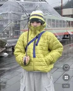 old uniqlo ダウンジャケット ライムグリーン モンベル ネージュ似 old uniqlo ダウンジャケット ライムグリーン モンベル ネージュ似 L