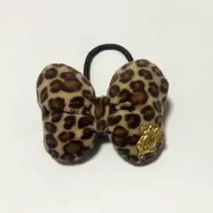 ディズニー ミニー リボン ヘアゴム ヒョウ柄 茶色