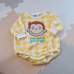 【R様専用】おさるのジョージ チェック柄ロンパース 70