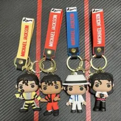 【新品】マイケル・ジャクソン キーホルダー マスコット 4個セット