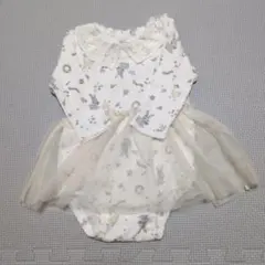 バースデイ　コトリ　うさぎ　チュール　ロンパース　70