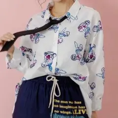 パチうさ×ラビル柄 ネクタイ付きシャツのサムネイル