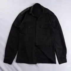 ビンテージ古着 比翼 エポレット カスリ 軍 ミリタリー ダークブラウン シャツ