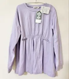 新品タグ付き★シューラルー　女の子130cm ペプラムロンT 紫パープル