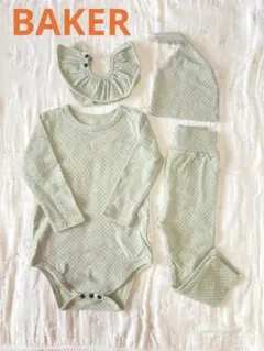 【BAKER】韓国子供服　ドットロンパースSET