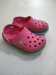 クロックス サンダル C9 16.5cm ピンク×レインボー 可愛い