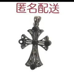 ペンダントトップ チャーム 十字架 クロス 黒 ハンドメイド