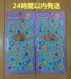 24時間以内発送プチドロップステッカー　ルーニー・テューンズ　トゥイーティー3個