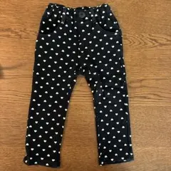 黒色ハート柄キッズパンツ 100cm