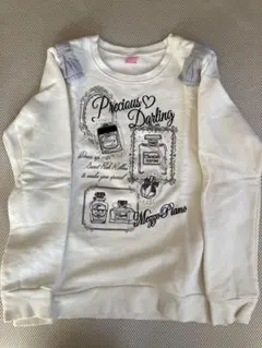 mezzo piano 香水ボトルプリント トレーナー　L（160）