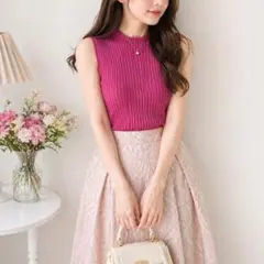 今期新品♡リランドチュールノースリニット Rirandture（リランドチュール）の「チュールフリルノースリニット