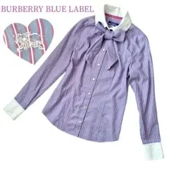 バーバリーブルーレーベル ボウタイ リボン ブラウス ホースロゴ 刺繍　長袖