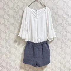 CECIL McBEE♡オールインワン ショートパンツブラウスドッキング