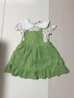 moimoln キッズ ワンピース 100cm グリーン 花柄のサムネイル
