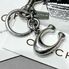 COACH コーチ シグネチャー Cロゴ デカロゴ バッグ チャーム シルバー