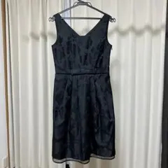 グレースコンチネンタル ジャガード ワンピース 黒 結婚式 パーティードレス