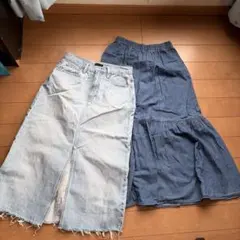 ユニクロ　GU デニムロングスカート　2枚セット