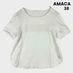 AMACA レース切替 カットソー 半袖 ホワイト 38 Tシャツのサムネイル