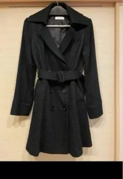 ブラック　コート　ベルト付き