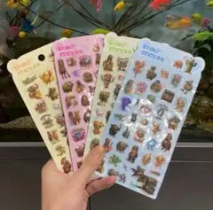 イタリアンブレインロットぷくぷくシール4枚 3Dシール キャラクターご褒美シール