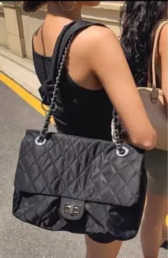 ブラック キルティング チェーンバッグ ショルダーバッグ 未使用 韓国風 軽量