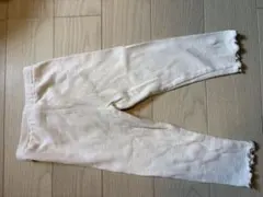 petit main アイボリー リブ編みパンツ