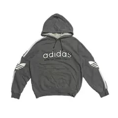 80s 日本製 adidas スウェット パーカー グレー 古着 トレフォイル