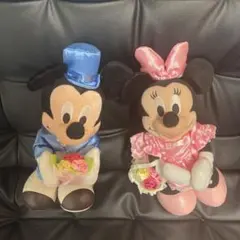 Disneyミッキー・ミニー ペア　ぬいぐるみセット