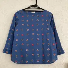 LA MARINE FRANCAISE 花柄　コットン　ブラウス　ブルー