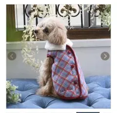 犬用　起毛ベスト　チェック柄　　サイズ2Lのサムネイル