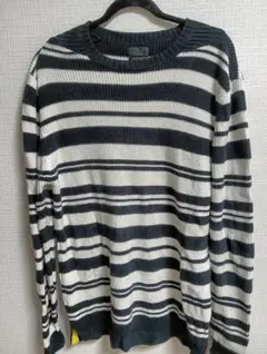 ZARA MAN ネイビー/ホワイトストライプ セーター L