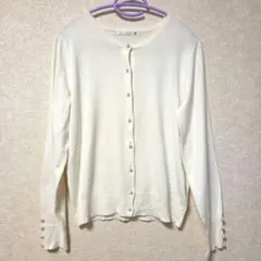 カーディガン パールボタン付き
