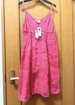＊お値下げGAP＊綿100%シワ加工・キャミソールワンピース（未使用）重ね着のサムネイル