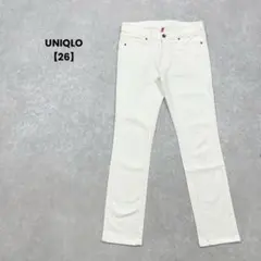 UNIQLO/スキニーデニム/26/白/ストレッチ/綺麗めカジュアル