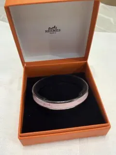 HERMES エナメル バングル ピンク シルバーのサムネイル