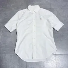 【美品】ラルフローレン 半袖 オックスフォード シャツ 白 M マルチポニーのサムネイル
