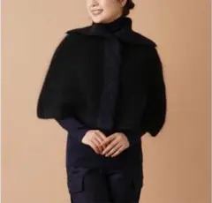 美品✨23AW レリアン 中村江里子 ニットケープ ショートポンチョ 羽織 黒