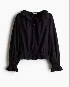 H&M フリルディテールブラウス　ブラック　Sサイズ