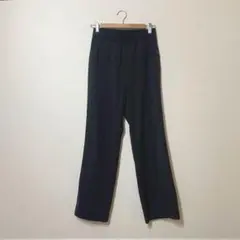 ミラオーウェン　ウール混 センタープレスストレートパンツ ブラック 0