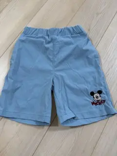 【美品】Disney ミッキー ハーフパンツ 120cm 水色