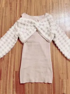 ROYAL PARTY2way千鳥シャギーアンサンブルニットミニワンピース♡