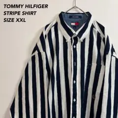 刺繍ロゴTOMMY HILFIGERトミーヒルフィガー ストライプシャツ