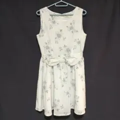 【AS KNOW AS】花柄ノースリーブワンピース ひざ丈 M