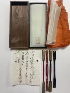 アンティークかんざし4本　お箱等