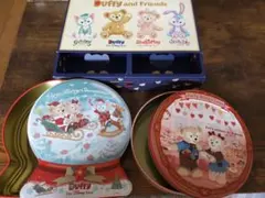 ダッフィー＆フレンズ お菓子缶 2個 +お菓子空き箱引き出し型☆最終セール☆