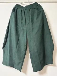 新品ダークグリーン バレルパンツ