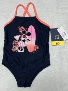 【半額】新品タグ付きbaby GAP 水着 ワンピース ネイビー×オレンジ90
