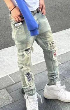 mnml ミニマル　ダメージデニム　30